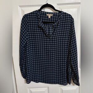 Navy and Gray Banana Republic Blouse